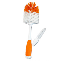 Bottle brush with baby nipple cleaning brush